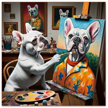 Fishwisdom 500 Teile Tier-Puzzles für Erwachsene und Jugendliche und Kinder, Familie, Happy Toys Painting Bulldog