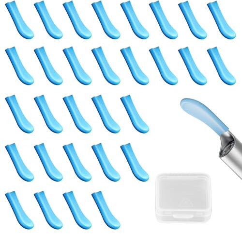 30 Pièces Embouts De Cuillère D'oreille en Silicone, Ensemble d'Accessoires de Remplacement pour Otoscope Nettoyeur, Kit d'Embouts de Retrait de Cérumen pour Caméra Auriculaire, Adultes et Famille