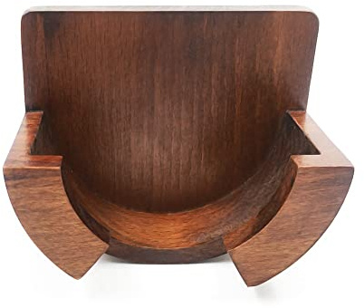 Fowecry Kaffee-Siebträger Wandhalter 51-58mm Massivholz dunkle Holzfarbe für Kaffeekocher