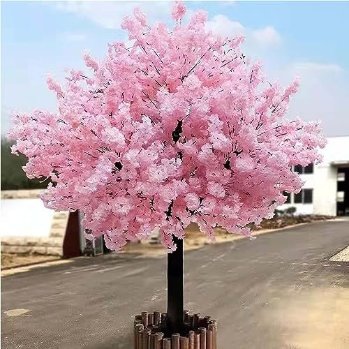 Flor de seda de cerezo de imitación, rosa claro, árbol grande, flores falsas para interiores y exteriores
