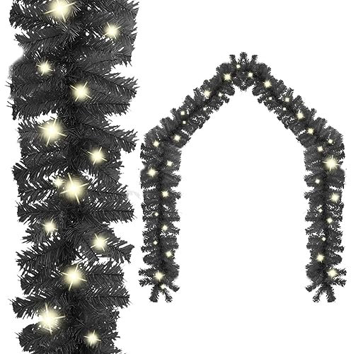 Xichuzi Weihnachtsgirlande mit 10 m Schwarz, Tannengirlande, Chrismas Decor, Weihnachtsdeko, Deko Tanne Girlande, Girlande Weihnachten Outdoor - 329190