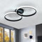 Toolight LED Deckenlampe Rund, 42W 4725LM Modern LED Deckenleuchte Kaltweiß 6500K, 2-Ringe Design Schwarz Acryl Deckenbeleuchtung für Küche Flur Schlafzimmer Wohnzimmer, 54CM