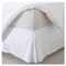 OREZAUQS Cache Sommier Jupe de lit d'angle Ouvert, Cache-sommier Doux à Quatre Plis avec Plis centraux, Couvre-lit de Maison et d'hôtel Cache Sommiers (Blanc,Twin)