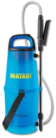 Matabi e7 Easy - Pulverizador Eléctrico para Jardín y Huerto - Batería Li-Ion USB-C - Autonomía 20L - Sistema Seguro - Correas Ajustables - Tanque Translúcido - Fácil de Usar - Hecho en España