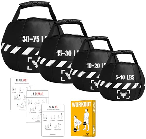 Kettlebell Sandsack - Heavy Duty Sand Weights Bag for Cross Training, Krafttraining, Workout, Functional Fitness, Adjustable Weight, Durable Training Equipment for Home & Gym (Ungefüllt)