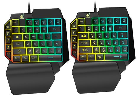 Mipcase 1 Pz. Tastiera Rgb Tastiera Mista Retroilluminata Tastiera Per Computer Portatile Tastiera Da Gioco Tastiera Di Controllo Con Una Sola Mano Black
