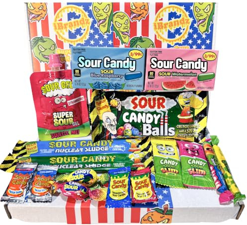 Super Sour Sweet Gift Box Hamper American Candy. Extreme Sour selection