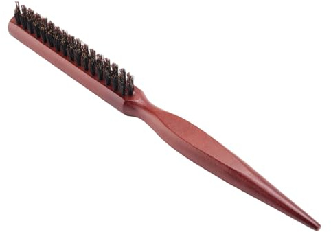 Yindhgdr Wood Handle Natural Boar Bristle Hair Brush Comb Hairdressing Barber Wood-color