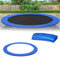 QEENTOE Housse de trampoline Ø 244 cm, couverture de bord de trampoline, protection contre les UV, indéchirable, accessoire de trampoline pour taille standard, bleu