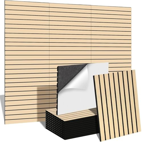 Quadratische Akustikpaneele selbstklebend Wandpaneele auf filz Schalldämmung Schallschutz Akustikplatten Schallschutzplatten mit Hochdichte Wandfliesen Polyester für Wand Decke Tür (9 Stück, 30*40cm)