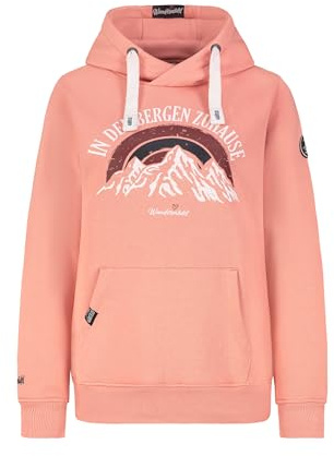 Sublevel Damen Sweater Kapuzenpullover Bergprints Middle-rose1 L
