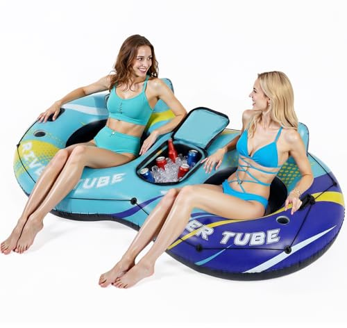 SOLAVERO Aufblasbarer Schwimmring Erwachsene mit 2 Griffen, 237 x 135 cm