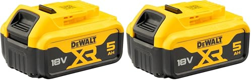 DEWALT 5AH Battery 18V XR, Li-Ion, DCB184-XJ (Pack of 2)