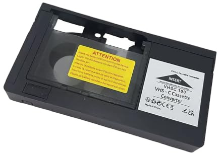 Kaeltsyn VHS-C Camcorder Tape Adapter Kassette für Standard VHS Wiedergabe, Gehäuse mit sichtbarer Ladetür, nicht für MiniDV Hi8 8 mm Formate