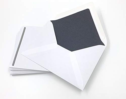 25 Trauerumschläge, C6 = 162 x 114 mm, mit grauem Seidenfutter und grauem Balken links, spitze Klappe
