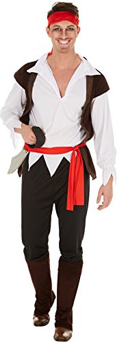 dressforfun Herrenkostüm Pirat | Kostüm mit Kopftuch + Weste & Stulpen | Captain Seeräuber (L | Nr. 300774)