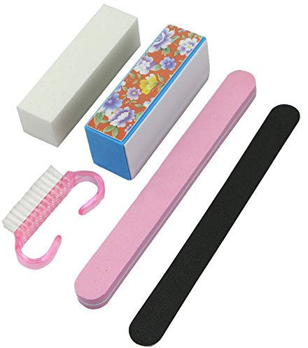 5 Pz Professionale Nail Art Set Strumenti Manicure Kit Rettangolare Buffer Lime Nail Accessori Pennello Nail Art Kit