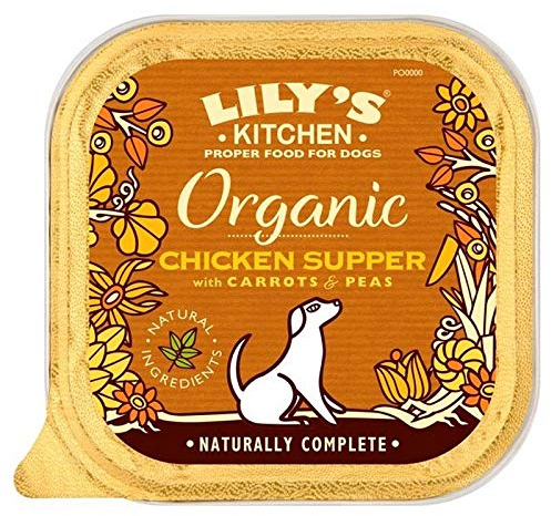 6X Lilys Küche Richtiges Hundefutter Bio-Huhn & Dinkel Abendessen 150G