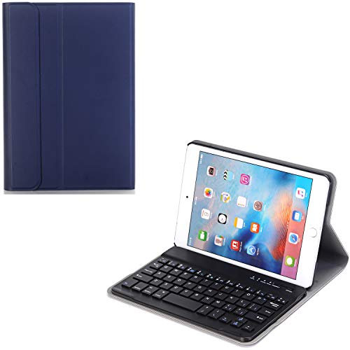 J&H Funda para iPad Mini 4/iPad Mini 5, Funda de piel sintética para iPad Mini 4/iPad Mini 5, teclado inalámbrico Bluetooth para iPad Mini 4/iPad Mini 5