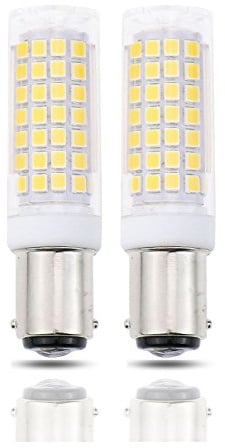 Lamsky Ba15d led Light Bulb 7.5W,B15 Double Contact Bayonet Base,120V Warm White 3000K,75W 80W JD Type T3/T4 Halogen Bulb Replacement Bulb,Not Dimmable(2-Pack)