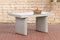 CLP Polyrattan Garten Esstisch FISOLO ca. 79 x 138 cm I Höhe: 67 cm I Glasplatte 5 mm Sicherheitsglas I 5mm Rattandicke, Farbe:perlweiß