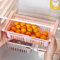 Fridge Drawer Organizer, 4 Pack Retractable Drawer Refrigerator Storage Box, Unique Design Pull Out Bins, Fridge Shelf Holder Storage Box, Small Size, Fit for Fridge Shelf Under 0.5 inch
