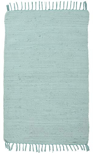 Theko Young Fashion Klassischer Teppich strapazierfähig aus 100% Baumwolle in der Farbe Mint 310, Maße: 160cm x 90cm, 415033