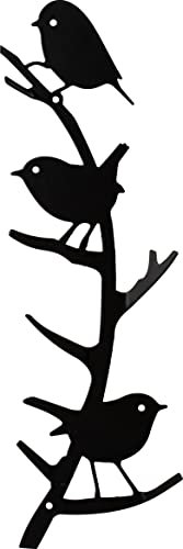 WILDLIFEGARDEN Wildlife Garden - Wandhaken - Silhouette - Kleine Vögel - Stahl - schwarz - 10 x 2,5 x 30 cm