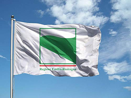 Ns Produzione Bandiere Bandiera REGIONE Emilia Romagna cm.100x150 Tessuto Nautico Antivento 130gr.mq, Ottima Resistenza o Lana 220gr.mq (Nautilus 130gr.mq.)
