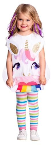 amscan - Regenbogen-Einhorn-Kostüm für Mädchen, Alter: 3–6 Jahre