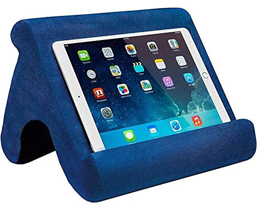 SAMHOUSING Tablet Pillow Stand - Tablet Holder Dock for Bed with Multi-Viewing Angles, Compatible with iPad Pro 9.7, 10.5,12.9 Air Mini 4 3, Kindle, Galaxy Tab, E-Reader (Blue)