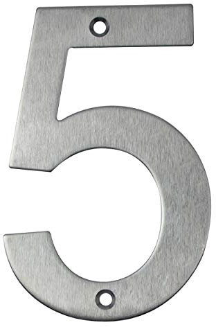 IBOO Edelstahl-Hausnummer zum Anschrauben, schwebende Optik, Design-Hausnummer (Nummer 5)