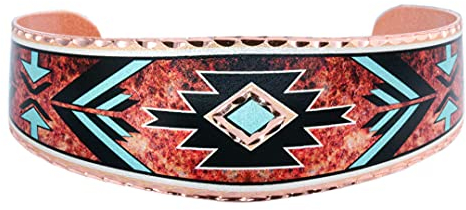 FRONT LINE JEWELRY Von Hand gefertigte Kupferarmbänder: Armbänder der amerikanischen Ureinwohner. Verstellbare Pfeilspitzen-Stammesarmbänder für Unisex-Schmuck der amerikanischen Ureinwohner