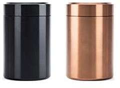 Vulevirtue 2 Pots de stockage en acier inoxydable,scellé pour le café, le thé, Produits Moulus, Céréales, Sucre,Thé Café Sucre Rangement Pots,Pot d’Aliments Hermétique(Couleur Noir et café doré)