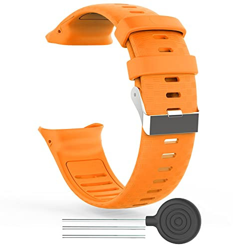 WIIKAI Armband Ersatzarmbänder kompatibel für Polar Vantage V Silikon Ersatz Uhrenarmbänder.(Orange)