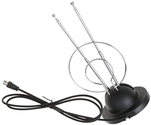 Nicoone Universal Indoor TV Antenna, 30 miles Digital Ready Rabbit Ears TV Aerial Antenna HDTV VHF UHF Signal W/Coaxial Cable