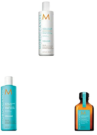 Moroccanoil Extra Volumen Shampoo und Conditioner Set mit Behandlung 25ml