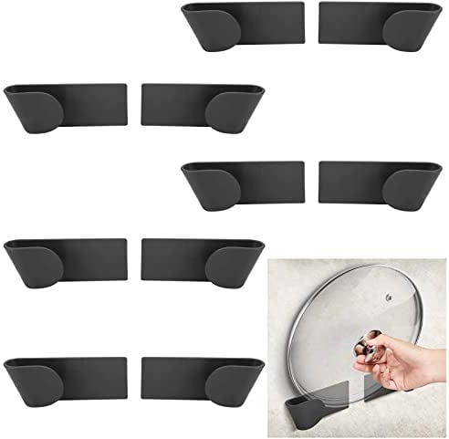 NiCoLa 10 Pcs Pan Lid Holders, Wall Mount Rack, Plastic