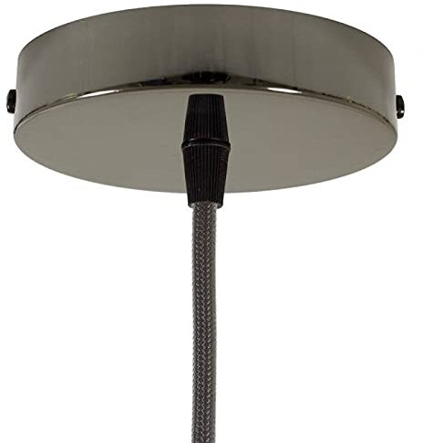 Baldachin für Texilkabel, Lampen Baldachin Metall. 1/2/3/5/7 Loch. Weiß, Schwarz, Chrom, Kupfer, Messing, Perlschwarz (1 Loch Perlschwarz)