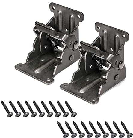 Klappscharnier Tischbeine mit 18 Schrauben,Klappbar Verriegelung Klappkonsole Tischbeine Stützhalterung für dunkle Bronze Stahl Klappbar Scharnier Hardware(2 Stück)