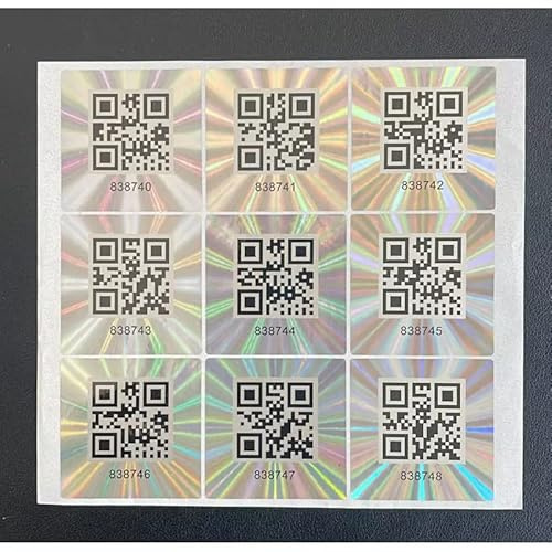 StickersLab 90 Stück Klebeetiketten 50mm Hologramm-Siegel Garantie und Sicherheit QR Code