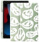 Idocolors Funny Ghost Face Pad Case for 10.2 Inch iPad 7th/8th/9th Generation (iPad 2019/2020/2021) Cute Green Girly Anti-Scratch Shockproof with Pencil Holder Lightweight Smart Trifold Stand Cover