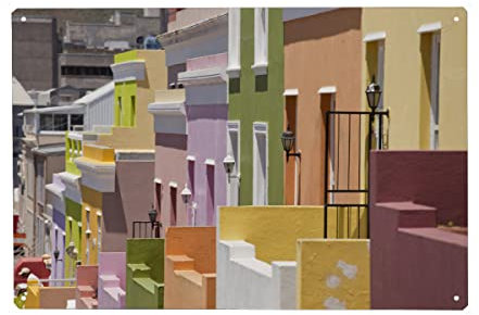 artboxONE Metall-Poster 30x45 cm Architektur BO-Kaap in Kapstadt, von Künstler Dreamtours