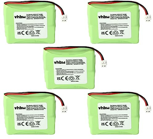 vhbw 5X Akku kompatibel mit Telstra CLS-8450, 8400A, 8450, Slim 8450 schnurlos Festnetz Telefon (600 mAh, 2,4 V, NiMH)