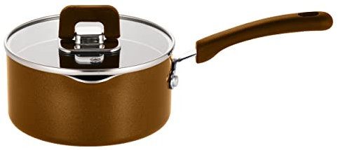 NutriChef Kochtopf mit Deckel, antihaftbeschichtet, stilvolles Küchen-Kochgeschirr mit faltbarem Knauf, PFOA-frei, funktioniert mit Modell: NCCWSTKBR (Braun)