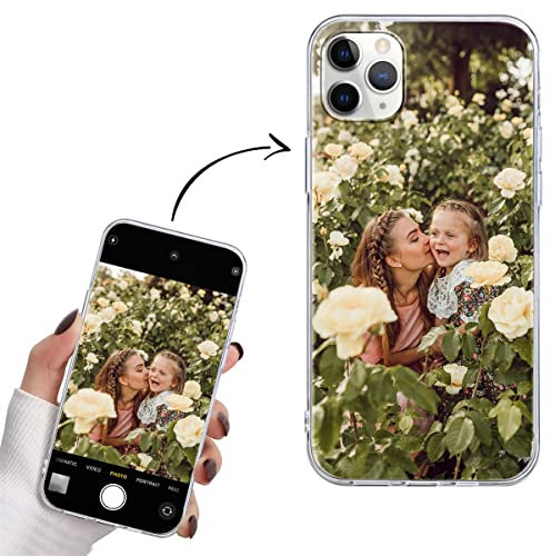 Yoedge Personalisierte Handyhülle für Apple iPhone 11 Pro MAX Hülle Selbst Gestalten Eigenem Foto Bild Text Personalisiert Case Individuelle Schutzhülle Transparent Cover für iPhone 11 Pro MAX 6,5