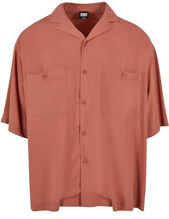 Urban Classics Men's Oversized Resort Shirt, Terracotta, XXXX-Large