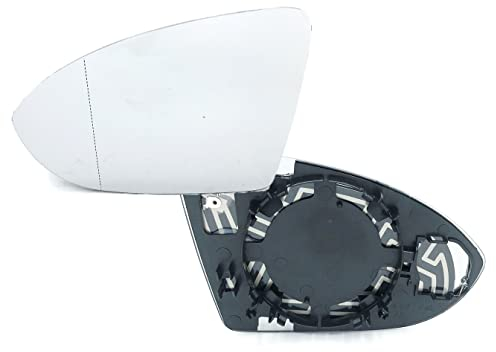 HZ-DESIGN Spiegelglas für Außenspiegel Glas Ersatzspiegel links Fahrerseite asphärisch passend für Golf 7 und Variant 7