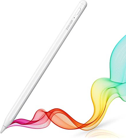 ZORIYOR Stylus Pen for iPad with Palm Rejection - Compatible with Apple iPad 2018-2023, Tilt & Pressure Sensitive Pencil - White