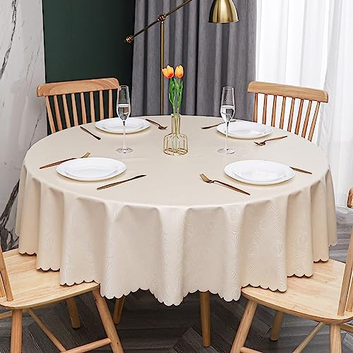 XQSSB Abwaschbar Garten Tisch Decke Pu Verbrühungsschutz Wachstischdecke Tischdecken Eckig beige C Runder Durchmesser 320cm